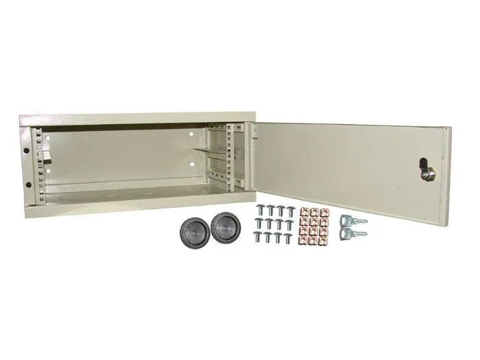 Kovový rozvaděčmontážní skříň 19" , závěsná Eco 4U 540x350 RAL7035