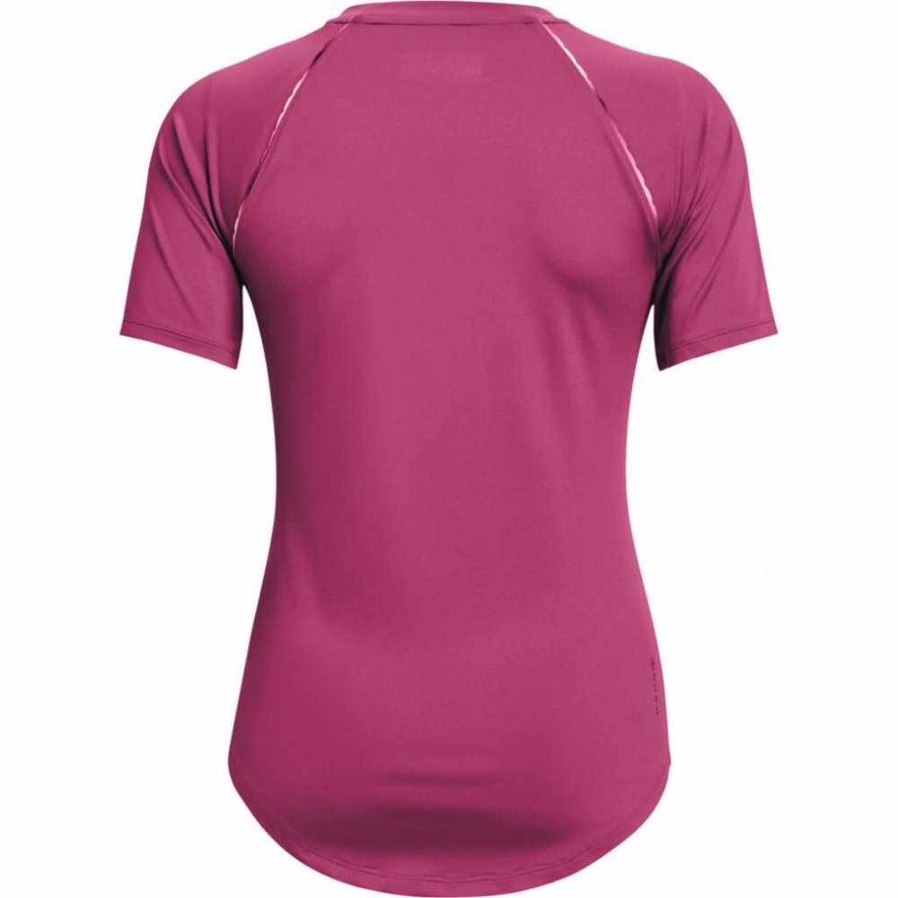 Tričko Dámské sportovní tričko Under Armour Rush Scallop Ss Fuchsiová vel. S