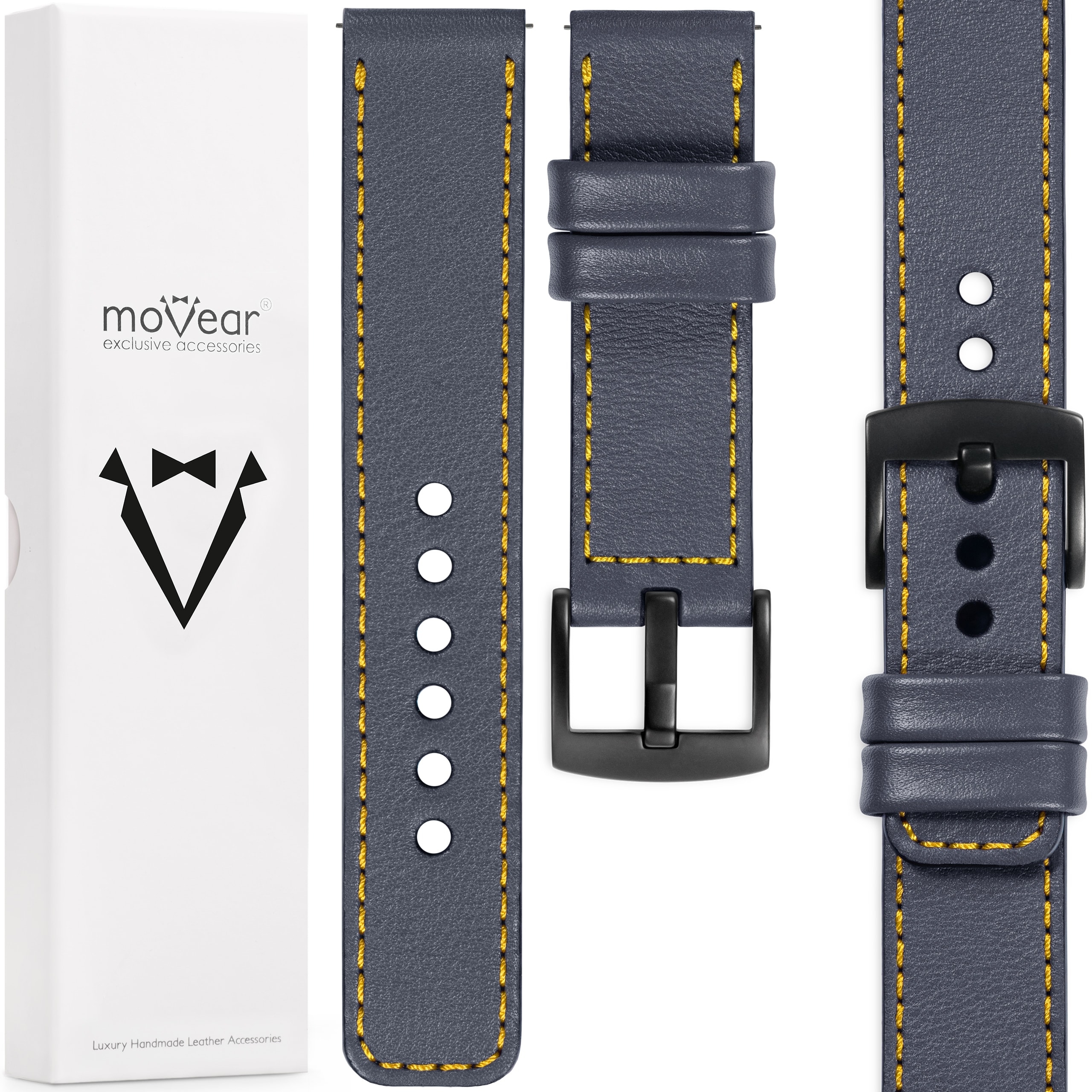 Prémiový řemínek 24 mm pro hodinky, elegantní, stylový kožený Polský