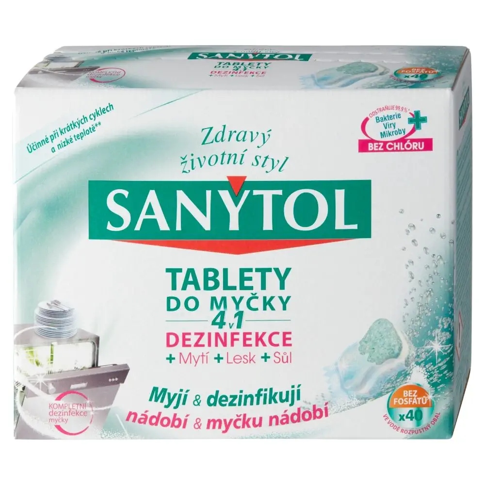 Levně Sanytol 4v1 tablety do myčky nádobí 40 kusů