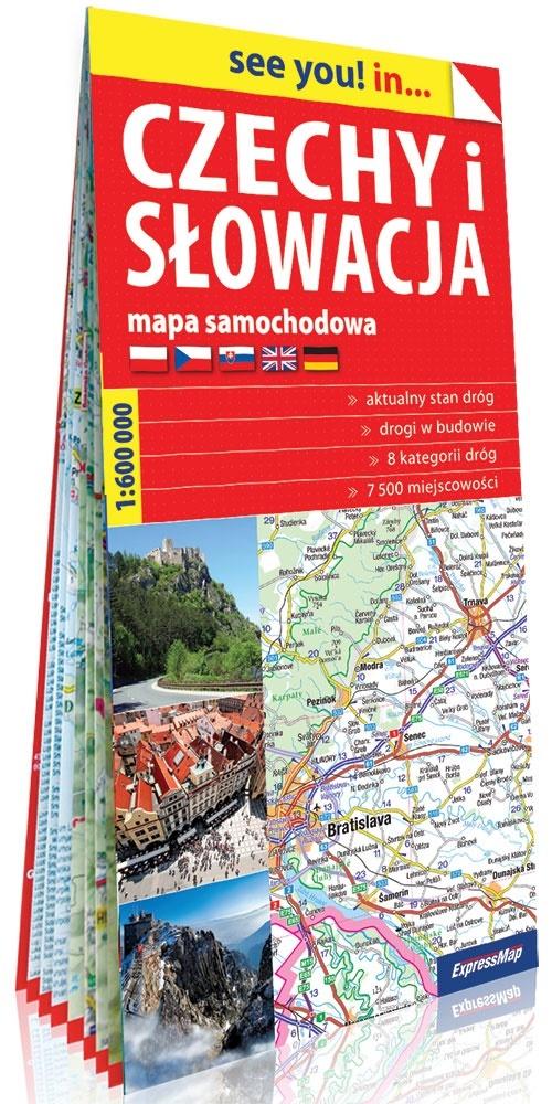 Czechy i Słowacja papierowa mapa samochodowa 1:600