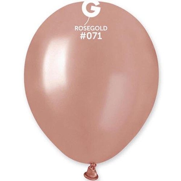 Balony metaliczne Różowo-Złote, AM50, 13 cm, 100 szt. — 3