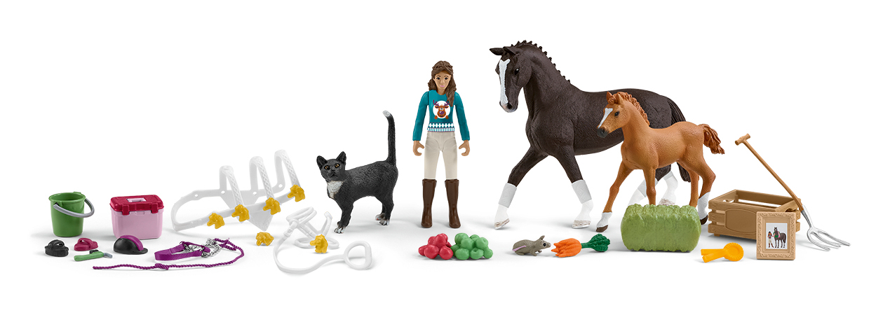 Адвент-календарь Schleich Horse Club 99092, 2 фигурки лошадей и 24 аксессуара, от 5 лет — фото 4
