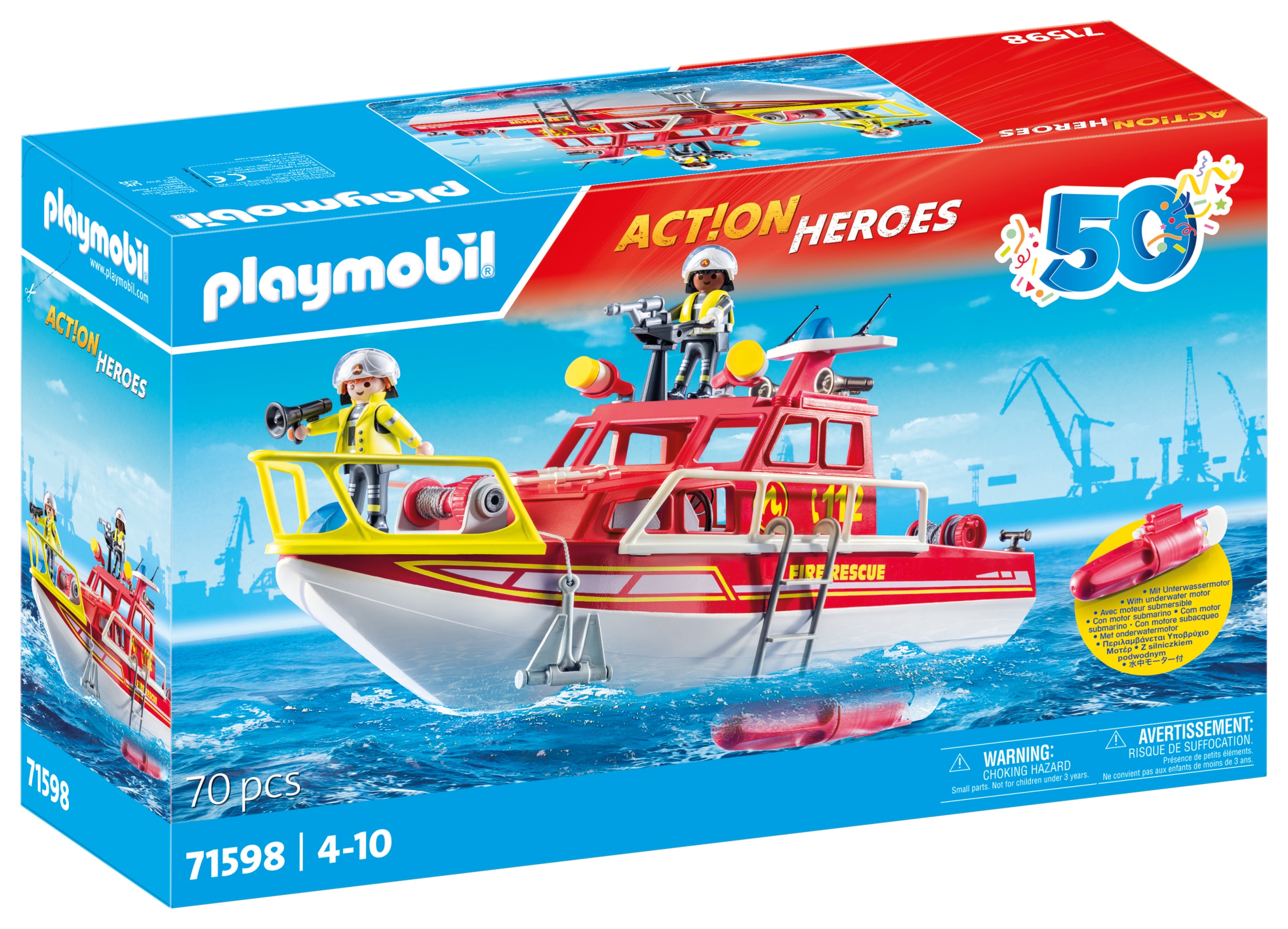 zestaw Playmobil 71598 Łódź ratownicza straży pożarnej