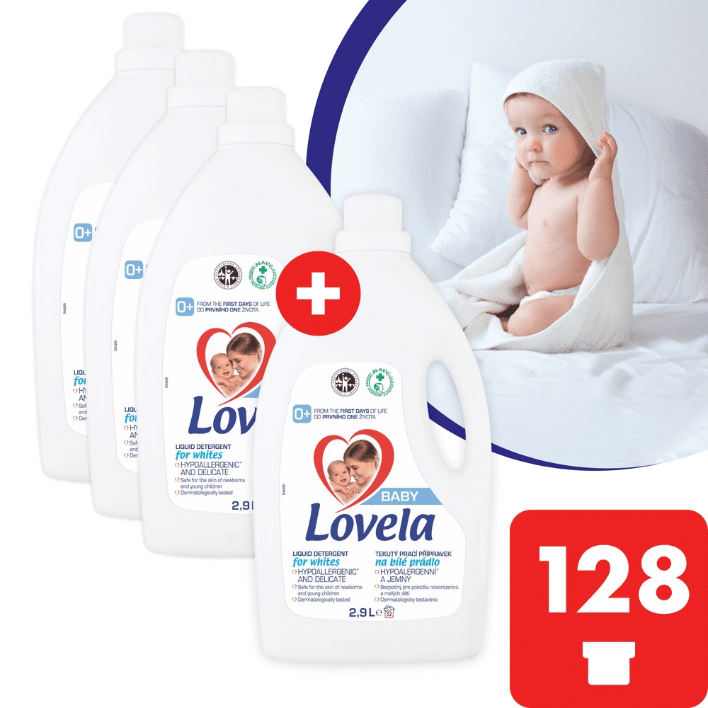 Lovela Baby tekutý prací přípravek na bílé prádlo 11,6 l 128 pracích