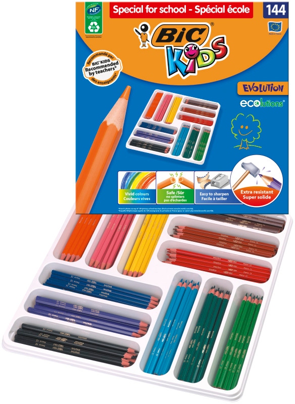 Kredki Ołówkowe Bic Kids Evolution Ecolutions Pudełko 144szt.