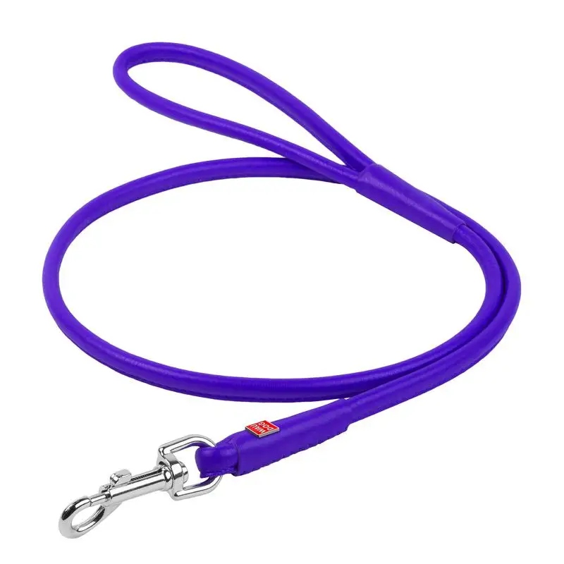 Levně Vodítko Pro Psa Kožená Collar Waudog Fialová 122 CM 10 MM