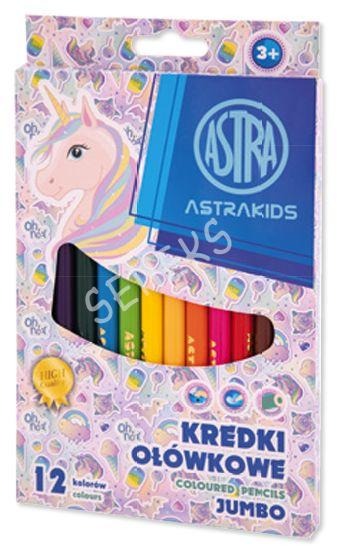 Kredki ołówkowe okrągłe Jumbo ASTRAKIDS Unicorn -