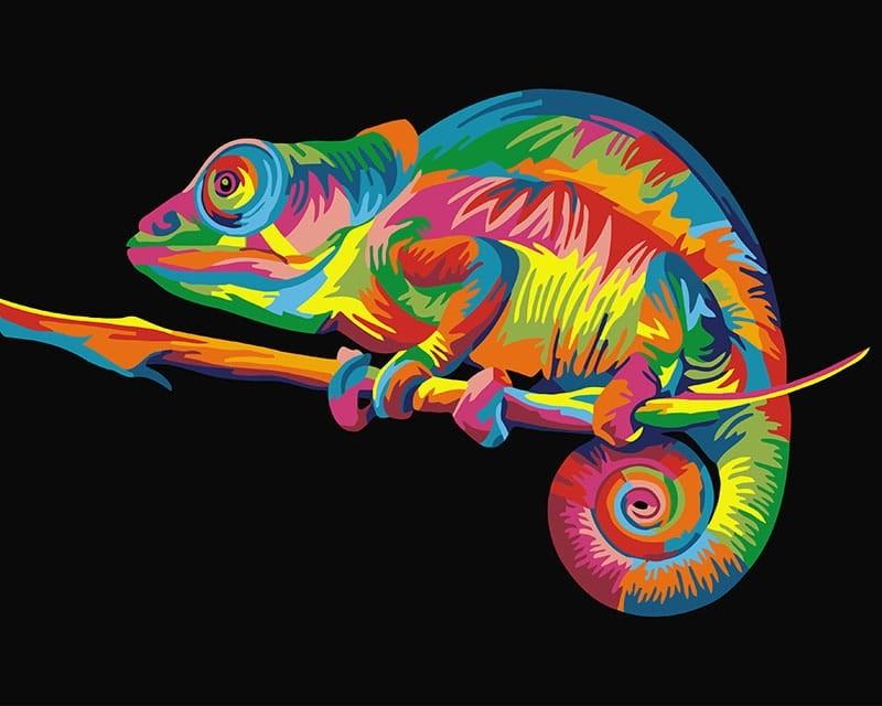 Malování podle čísel Duhový chameleon 40x50cm
