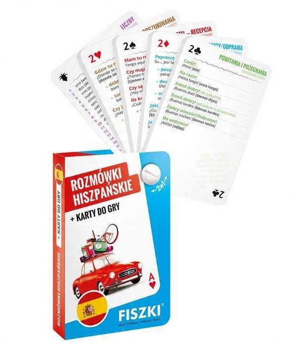 

Rozmówki hiszpańskie i karty do gry 2w1