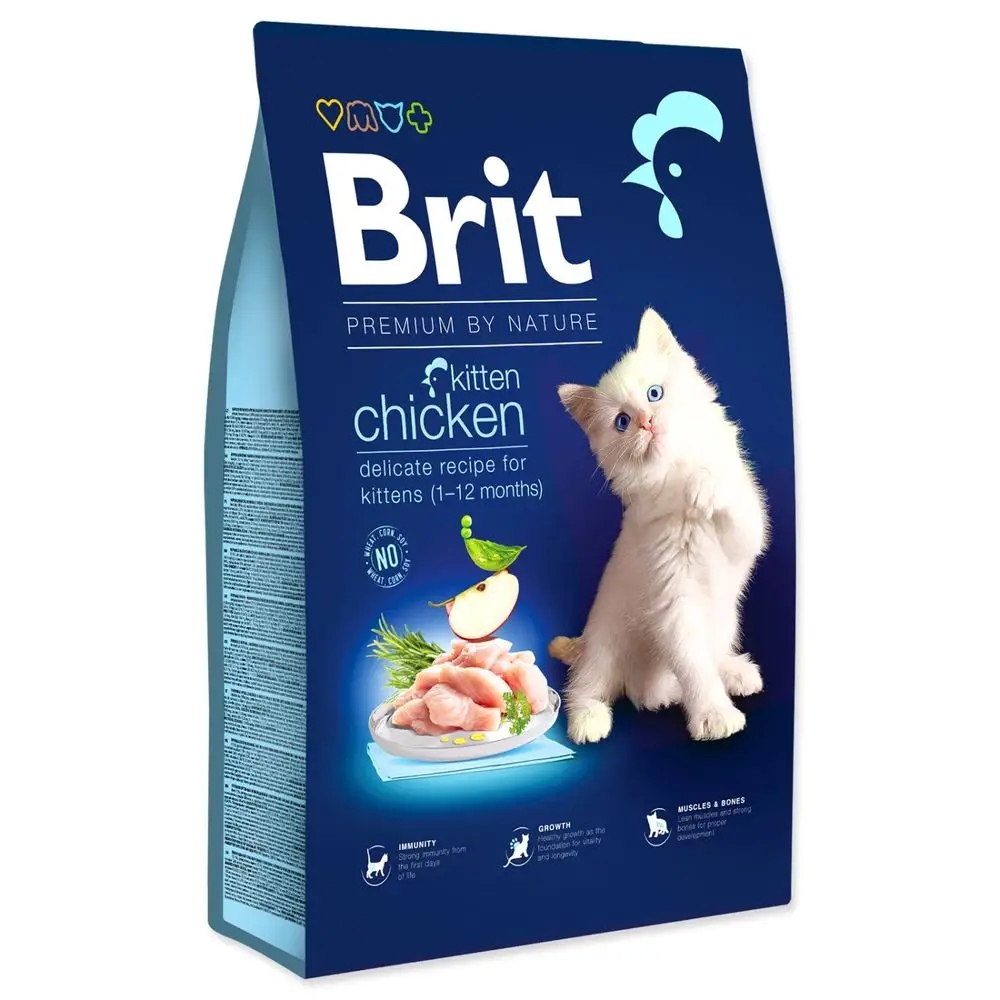 Brit Premium by Nature Cat Kitten suché krmivo pro kočky , kuřecí 8 kg
