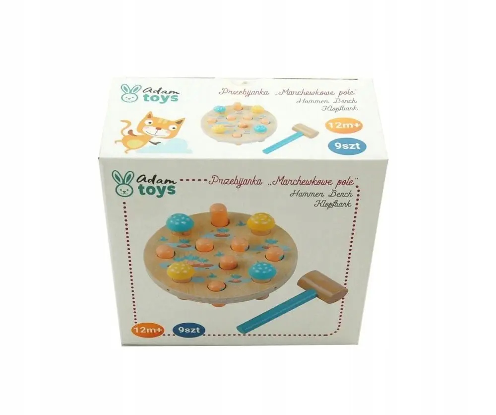 AdamToys Klopfbank MÖHRENFELD Hammerspiel Holzspielzeug Hammerbank Holz 7 Stifte Klopfspiel — 7