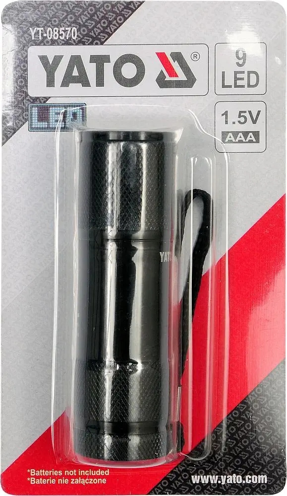 Latarka Yato aluminiowa 9 Led czarna YT-08570