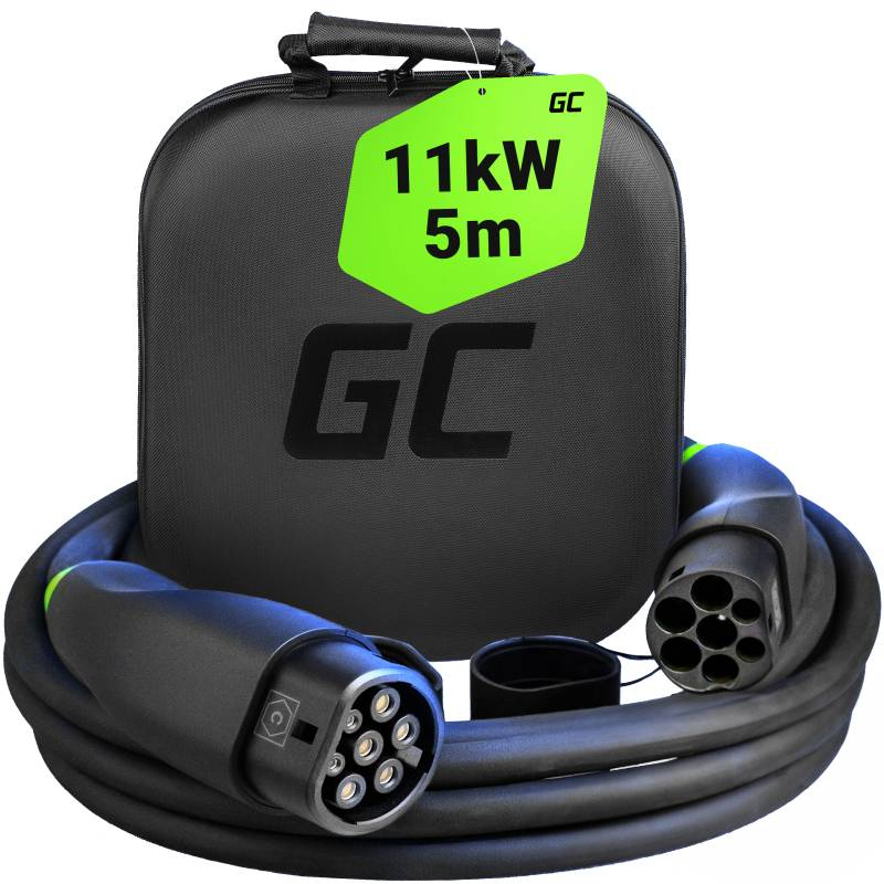 Green Cell Snap Kabel Typ 2 11kW 5m 16A Do Ładowania Aut Elektrycznych
