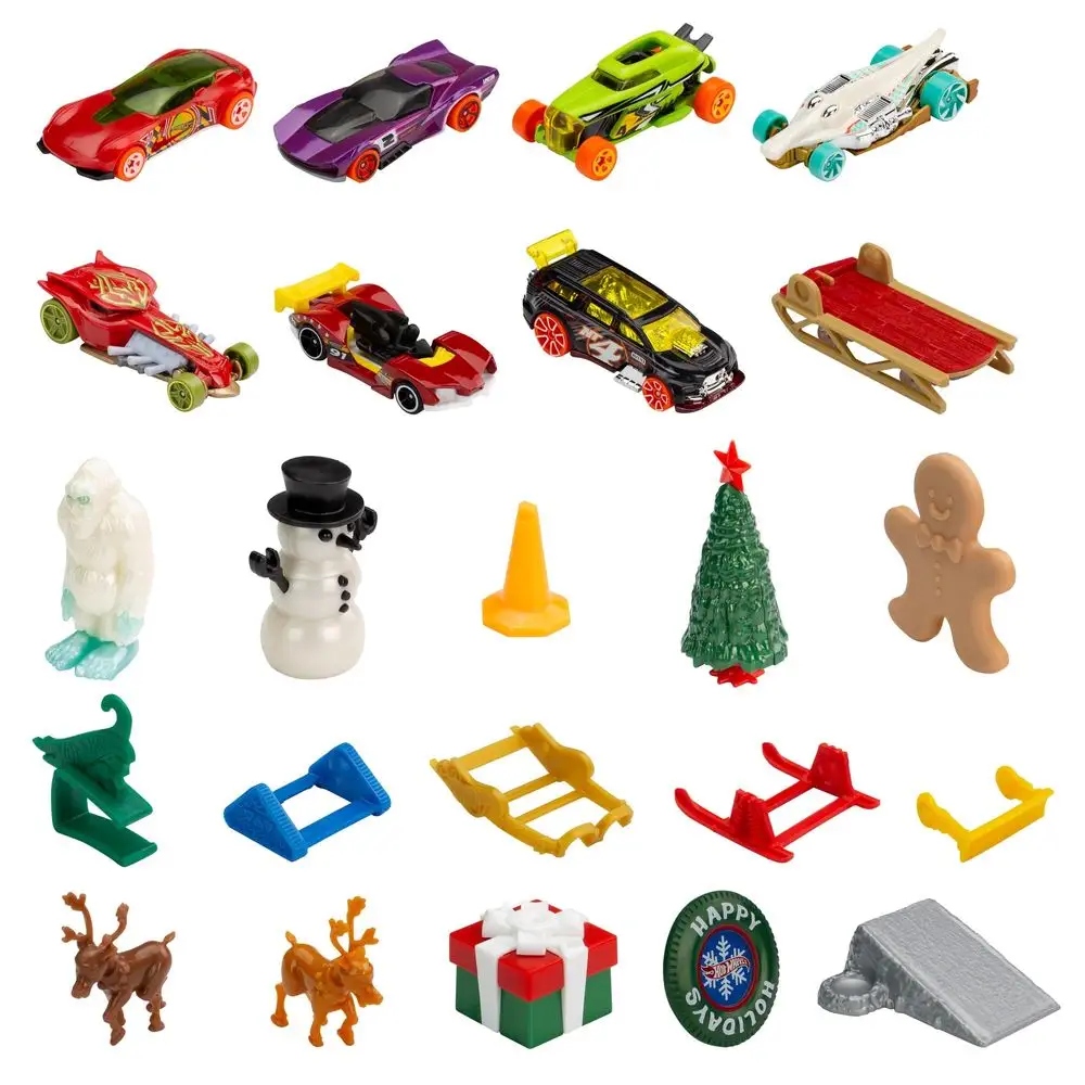 Адвент-календарь Hot Wheels HCW15, 8 машинок 1:64 и аксессуары, от 3 лет — фото 3