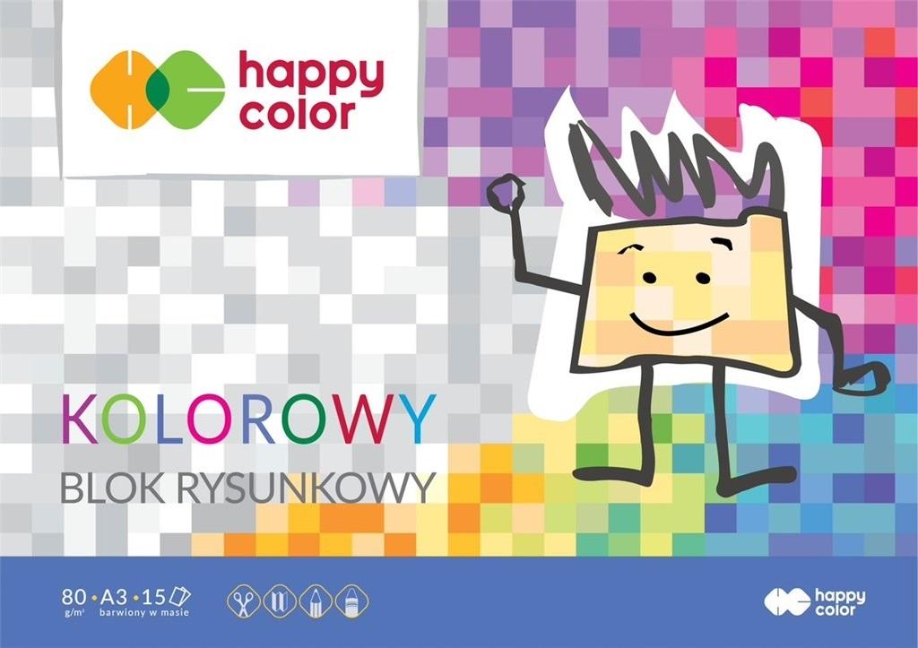 Blok Rysunkowy KOLOROWY A3 15 Kartek Happy Color Marka Happy Color