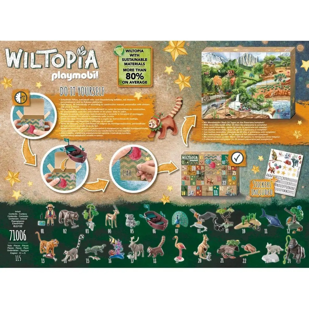 Адвент-календарь Playmobil Wiltopia 71006, путешествие по миру животных, 110 деталей, от 4 лет — фото 4