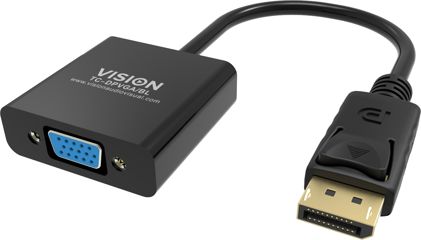 Vision TC-DPVGA/BL adapter kablowy DisplayPort VGA (D-Sub) Czarny