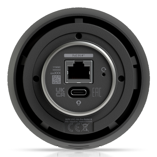 UBIQUITI UVC-G6-Pro-Bullet-B All-weather 4K PoE+ camera with a Multi-TOPS AI engine, 2.36x optical zoom, and a large 1/1.2" CMOS sensor for exceptional low-light clarity and long-range IR night vision — 10