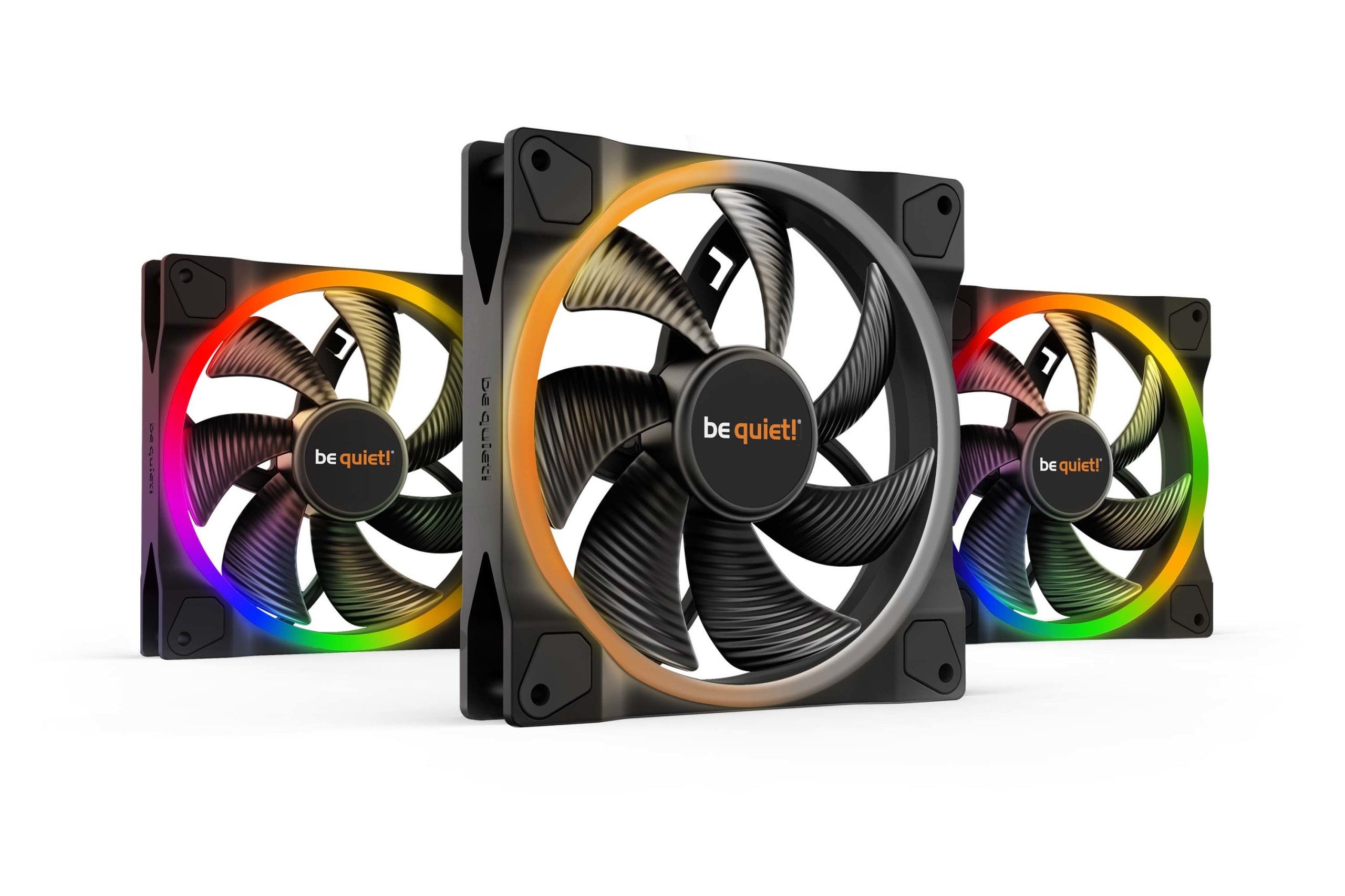 Bądź cicho! Wentylator Light Wings Argb Pwm, Triple Pack 140mm, czarny