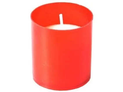 WKŁAD PARAFINOWY 30g ZESTAW 10 SZTUK CZERWONY 8h PALENIA