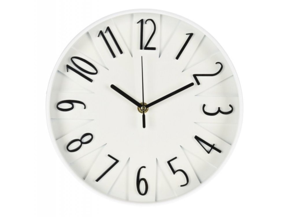 Zegar ścienny biały z czarnymi cyframi 24cm