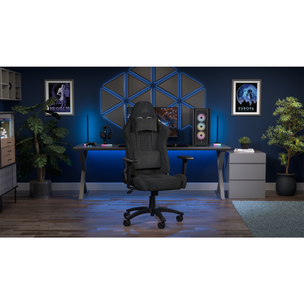 CORSAIR TC100 RELAXED Gaming Chair, Fabric - Black — 16