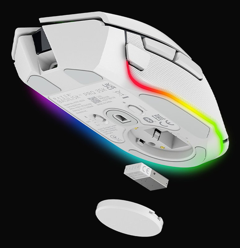 RAZER Mysz Gamingowa Basilisk V3 Pro 35K, Bezprzewodowa, Biała — 8