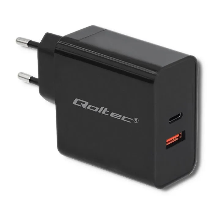 Ładowarka sieciowa Qoltec USB-A USB-C 63W 51716