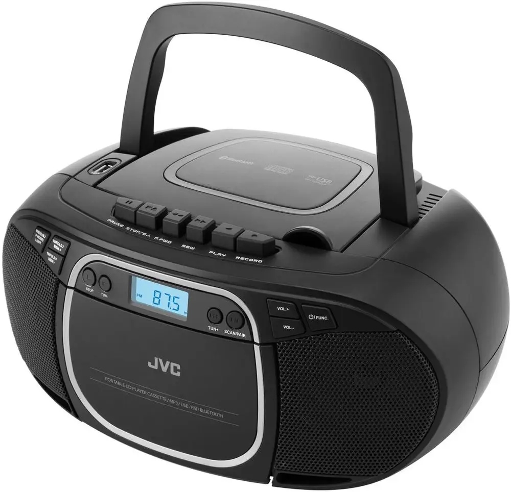 Boombox Rádioprehrávač Jvc RC-E451B Bluetooth CD Kazeta Aux Usb Fm Čierna