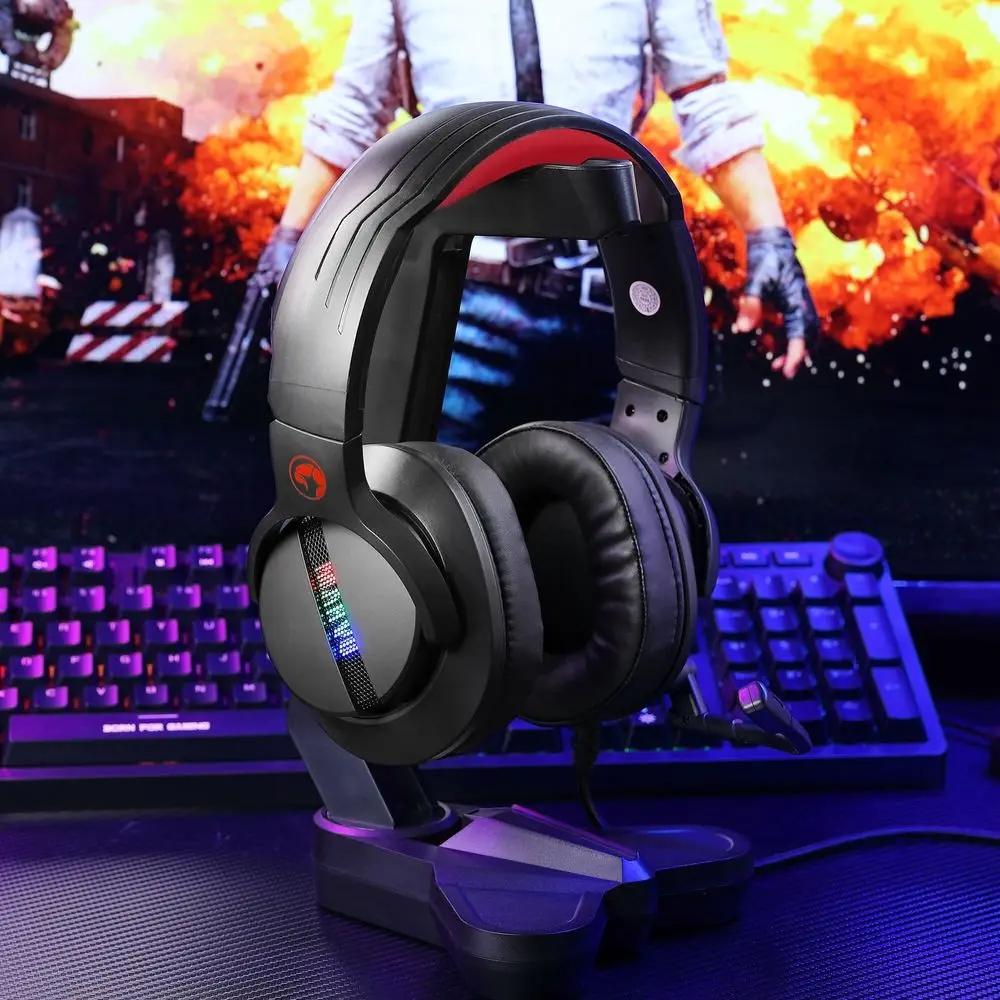 Słuchawki z mikrofonem nauszne Marvo HG9065 dla graczy 7.1 (virtual) Rodzaj słuchawek nauszne