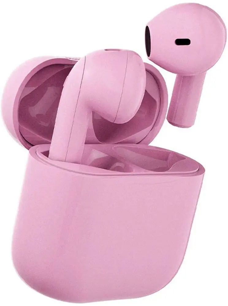 Happy Plugs Joy stylová bezdrátová sluchátka do uší s pouzdro pink