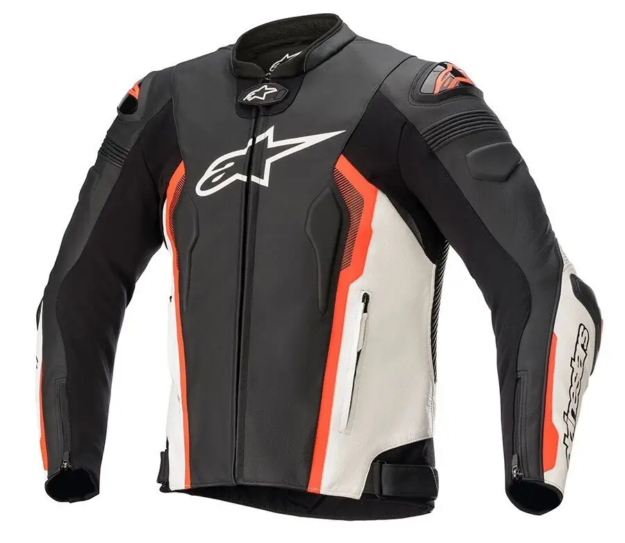 KURTKA SKÓRZANA ALPINESTARS MISSILE V2 BLACK/WHITE/FLUO RED 56 Rozmiar 56