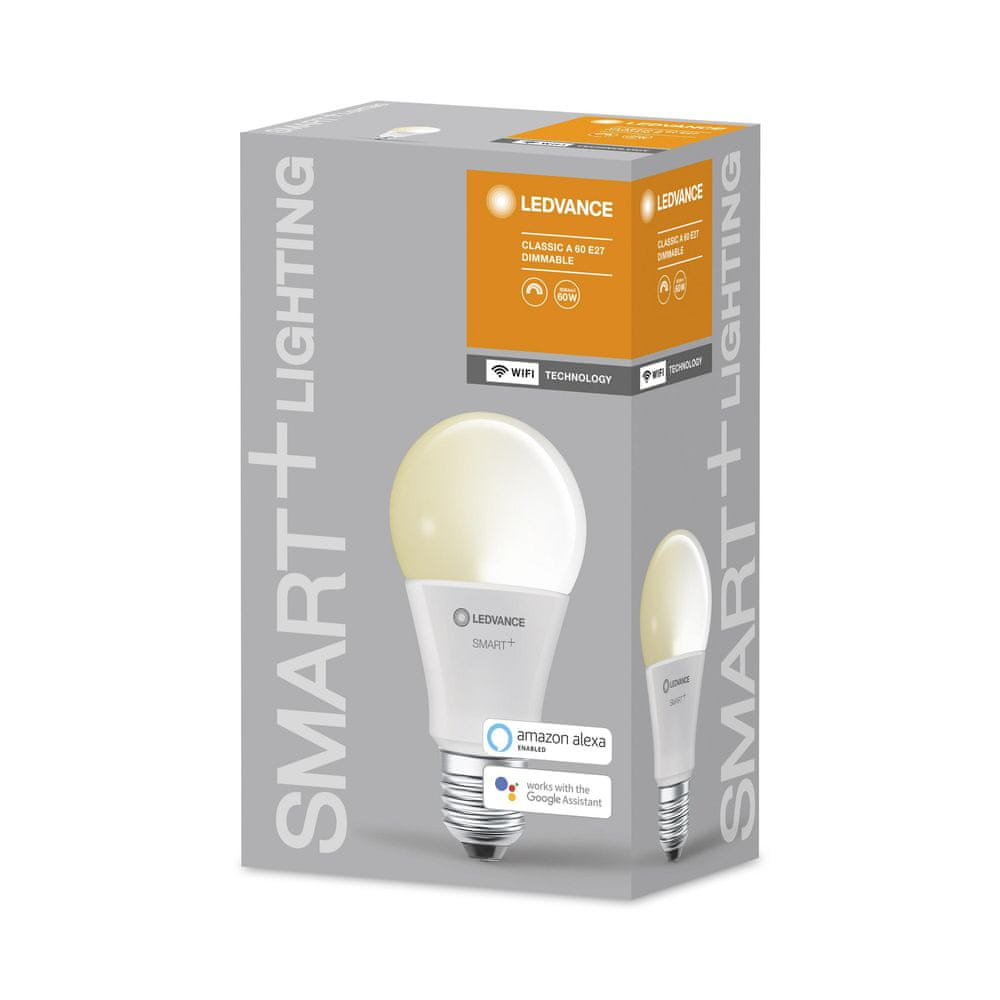 LEDVANCE SMART+ WiFi Classic Dimmable 60 9 W/2700K E27 Tvar žárovky klasický