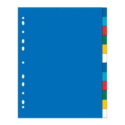 PAPIEROWE Indeksujące PRZEKŁADKI A4 12 kolorów MAXI PP Elba SEGREGATOROWE