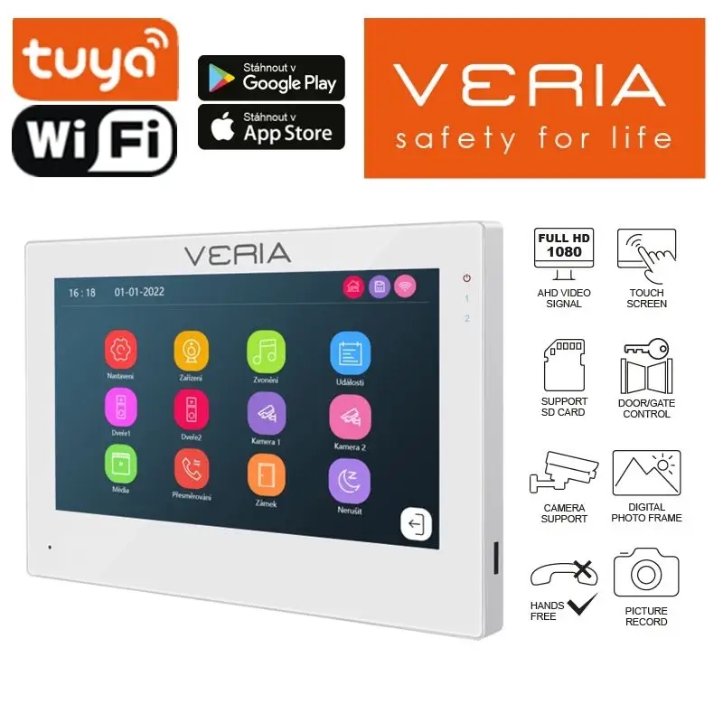 LCD monitor videotelefónu Veria 3001-W biely