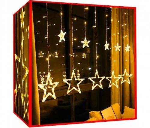 LAMPKI CHOINKOWE 138 LED KURTYNA SOPLE GIRLANDA ŚWIĄTECZNA GWIAZDKI 5,5M Marka Iso Trade