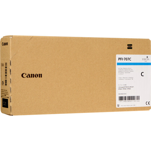 Originálny atrament PFI-707C 9822B001 Cyan 700 ml pre Canon iPF830 iPF840 iPF850