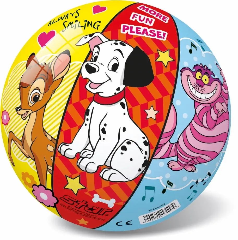 Piłka nożna Star gumowa r. 23cm Disney Slimba, Dumbo, Bambi