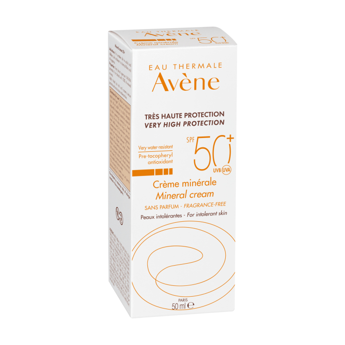 Avène Sun Mineralny krem przeciwsłoneczny do skóry wrażliwej Spf 50+ 50 ml