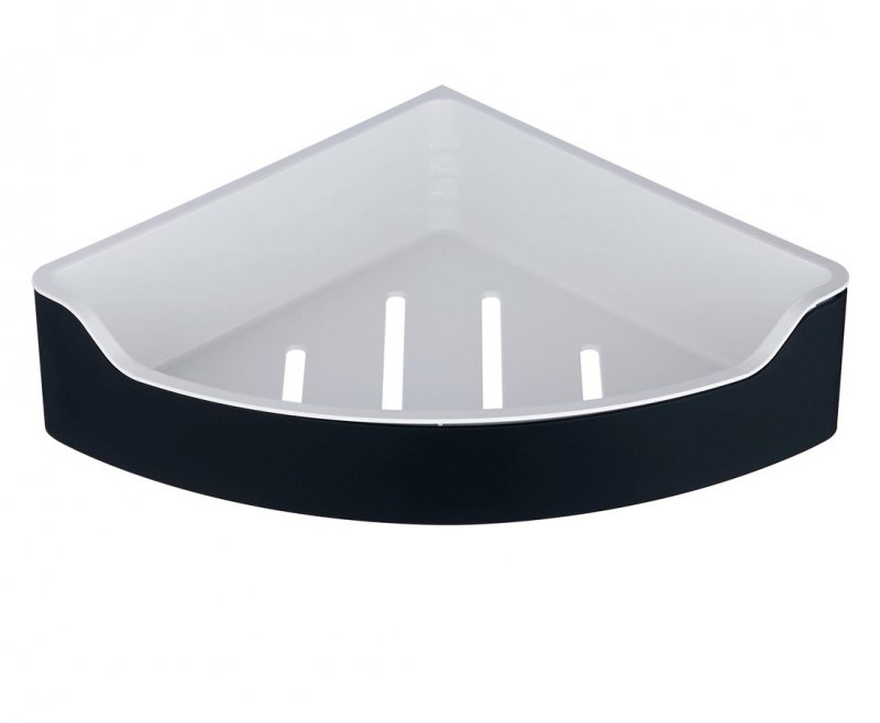Aqualine Samba Rohová polička do sprchy, 218x63x218mm, černá SB209