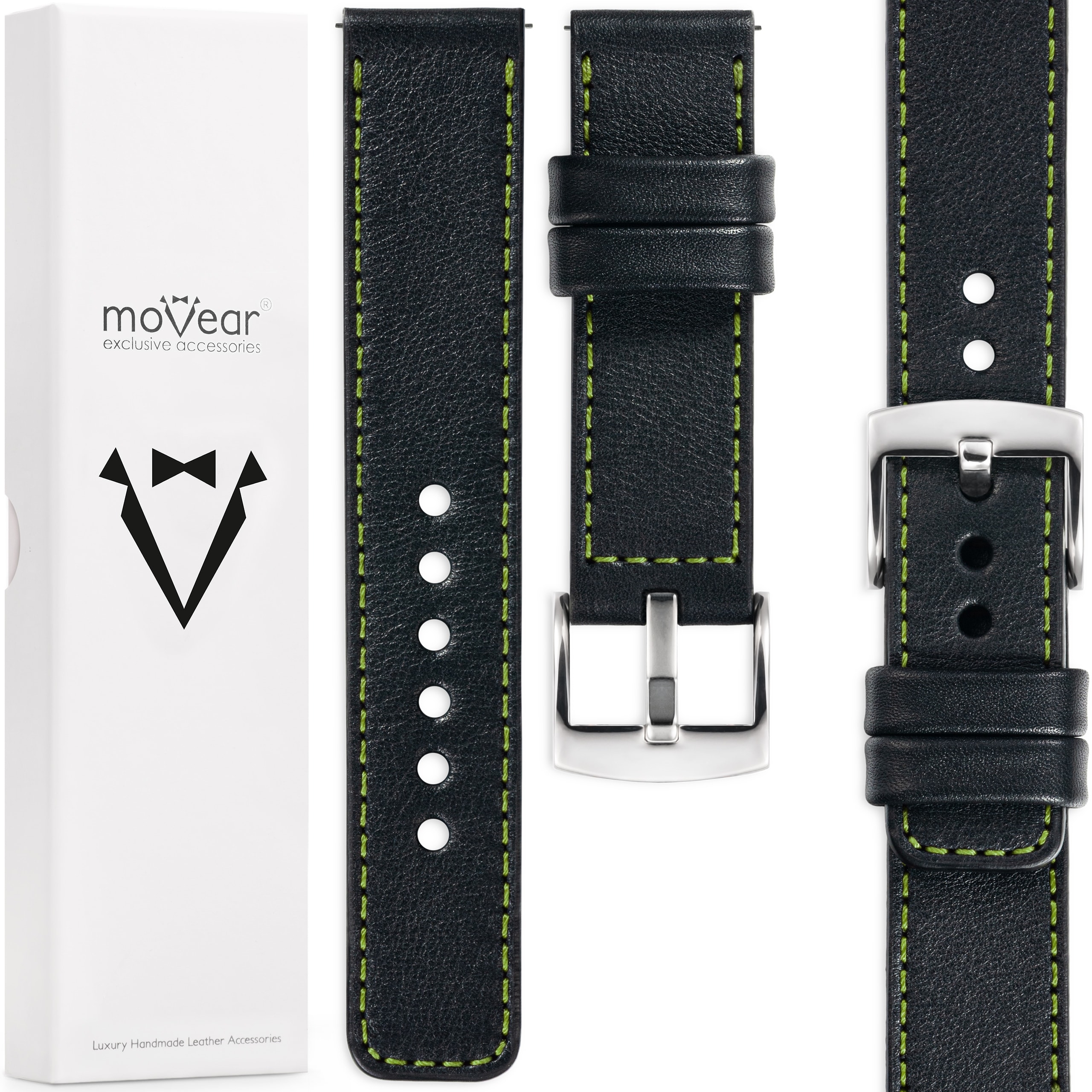 Exkluzivní řemínek 22 mm pro prémiové hodinky Polský Movear Černý