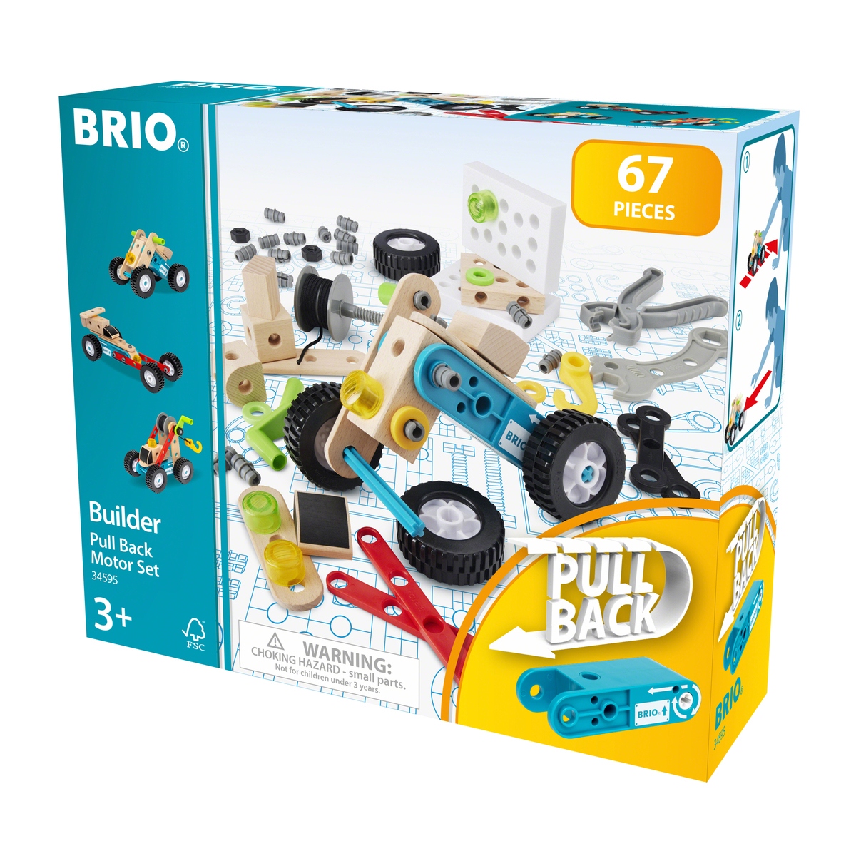 Klocki konstrukcyjne Brio Builder Pull Back Motor Set 34595