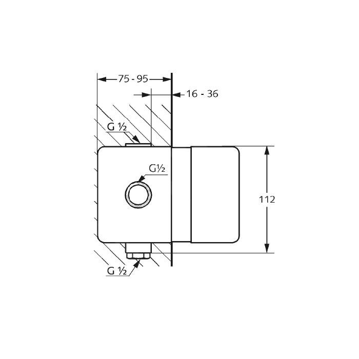 Podomietkový prvok pre vaňové batérie Kludi 38636 až napr. 3741905-00