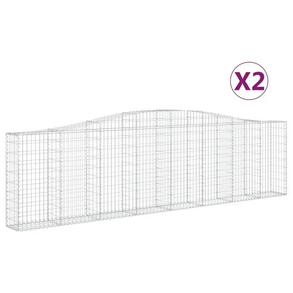 Gabionové koše, 2 ks, 400x30x100/120 cm,
