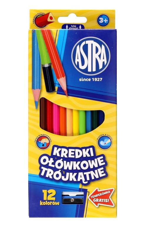 

Kredki ołówkowe trójkątne Astra vision 12 kol+temp