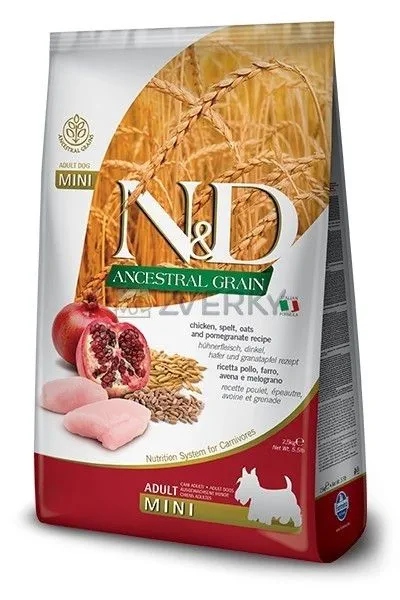 Levně Farmina N&d Ancestral Grain canine Kuře A Granátové Jablko Dospělý Mini