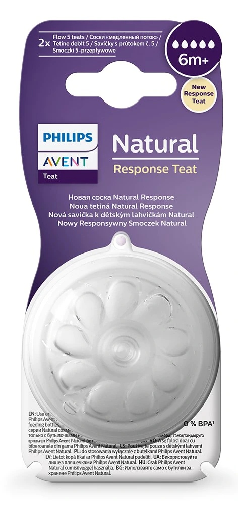 PHILIPS AVENT Smoczek Naturalny 2x Do Butelek Dla Niemowląt BPA Free 6m+ — miniatura 11