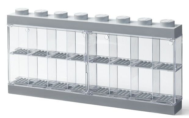 Lego Displej Šedý 4066, Vitrína Pro 16 Minifigurek
