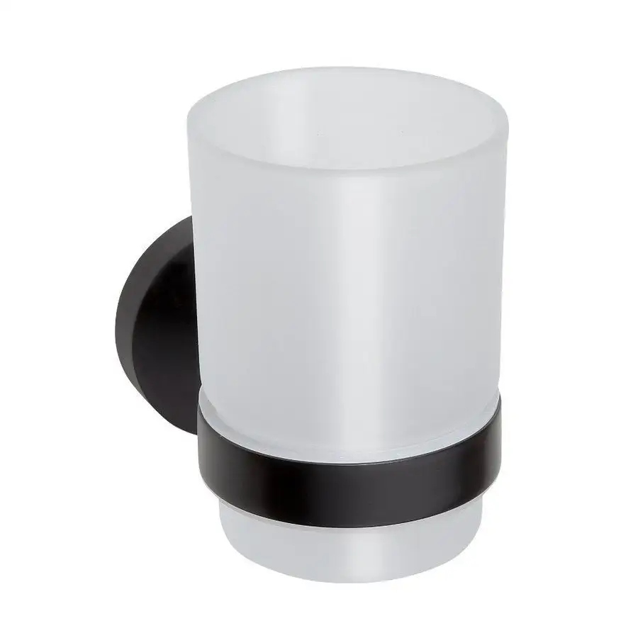 X-round Black závěsný hrnek, sklo, černá matná barva